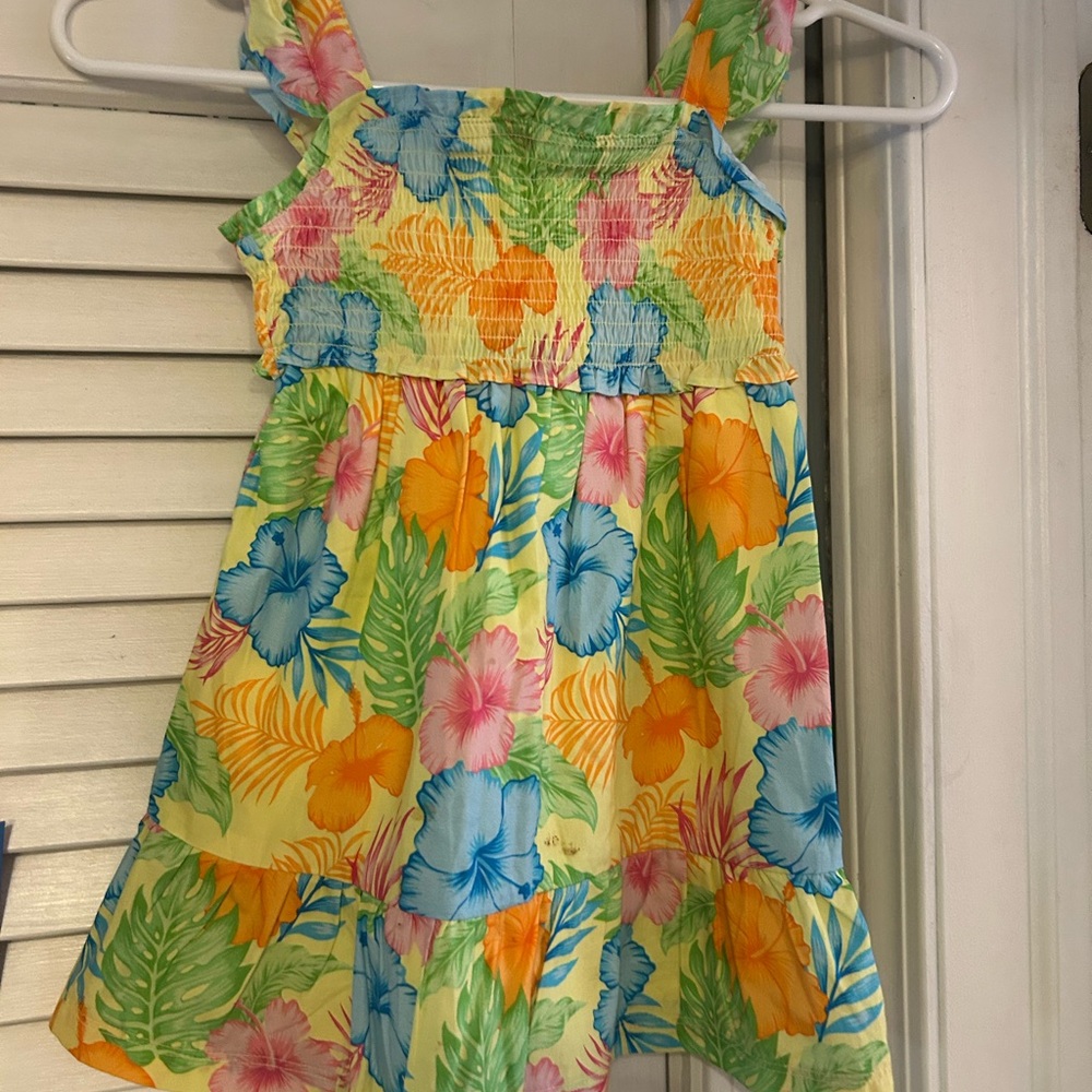 Ruffle Butts Colorful Floral Kids Dress